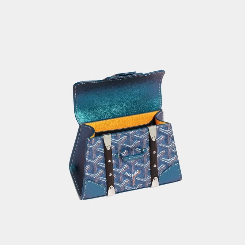 Goyard Saïgon Structuré Nano Bag 2024, Pearly Blue, Interior View