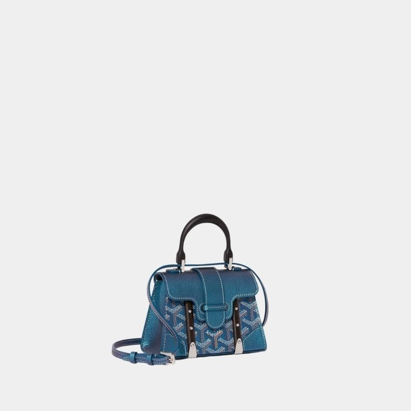 Goyard Saïgon Structuré Nano Bag 2024, Pearly Blue, Side View