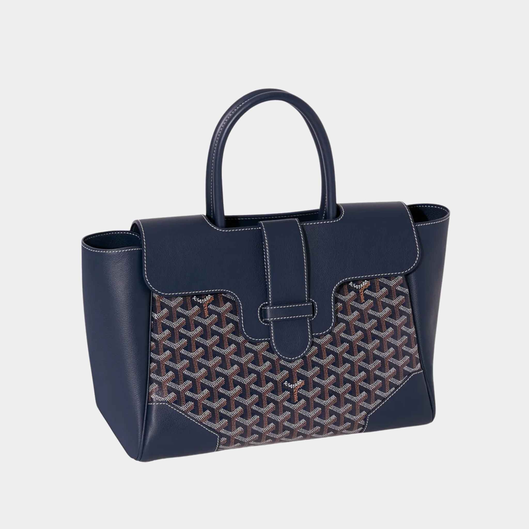 Goyard Saïgon Tote Bag, Navy Blue, Front View