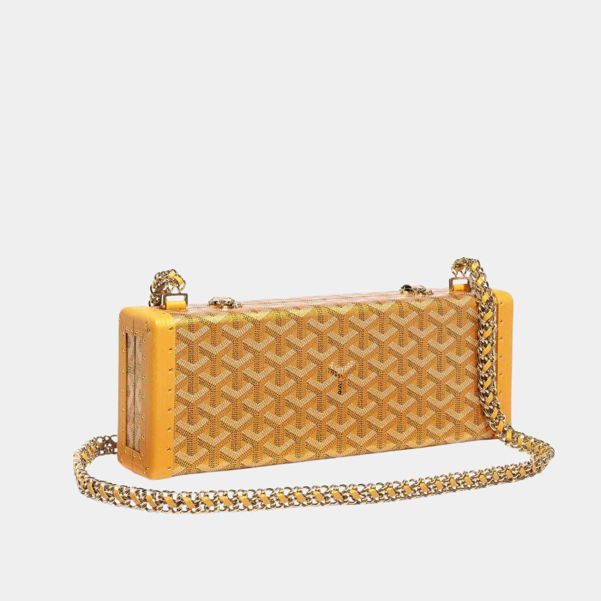 Goyard Saint Honore Trunk Bag, Gold, Front