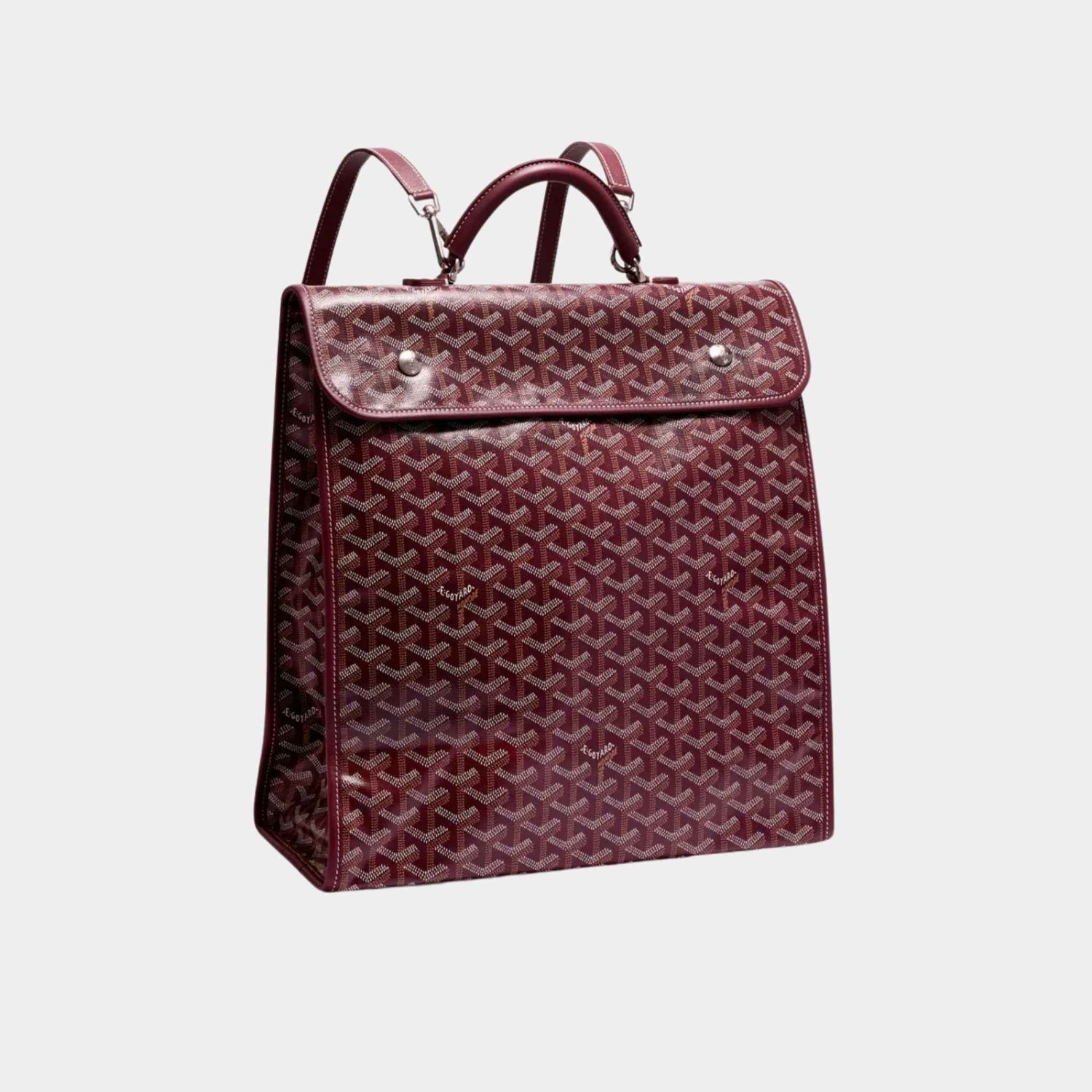 Goyard Saint Léger Backpack, Burgundy, Front View