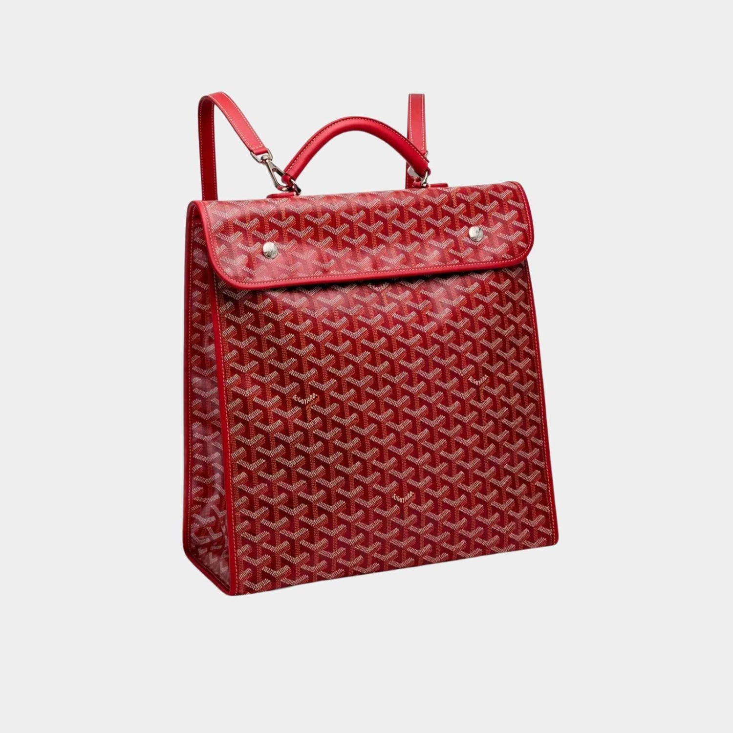 Goyard Saint Léger Backpack, Red, Front View