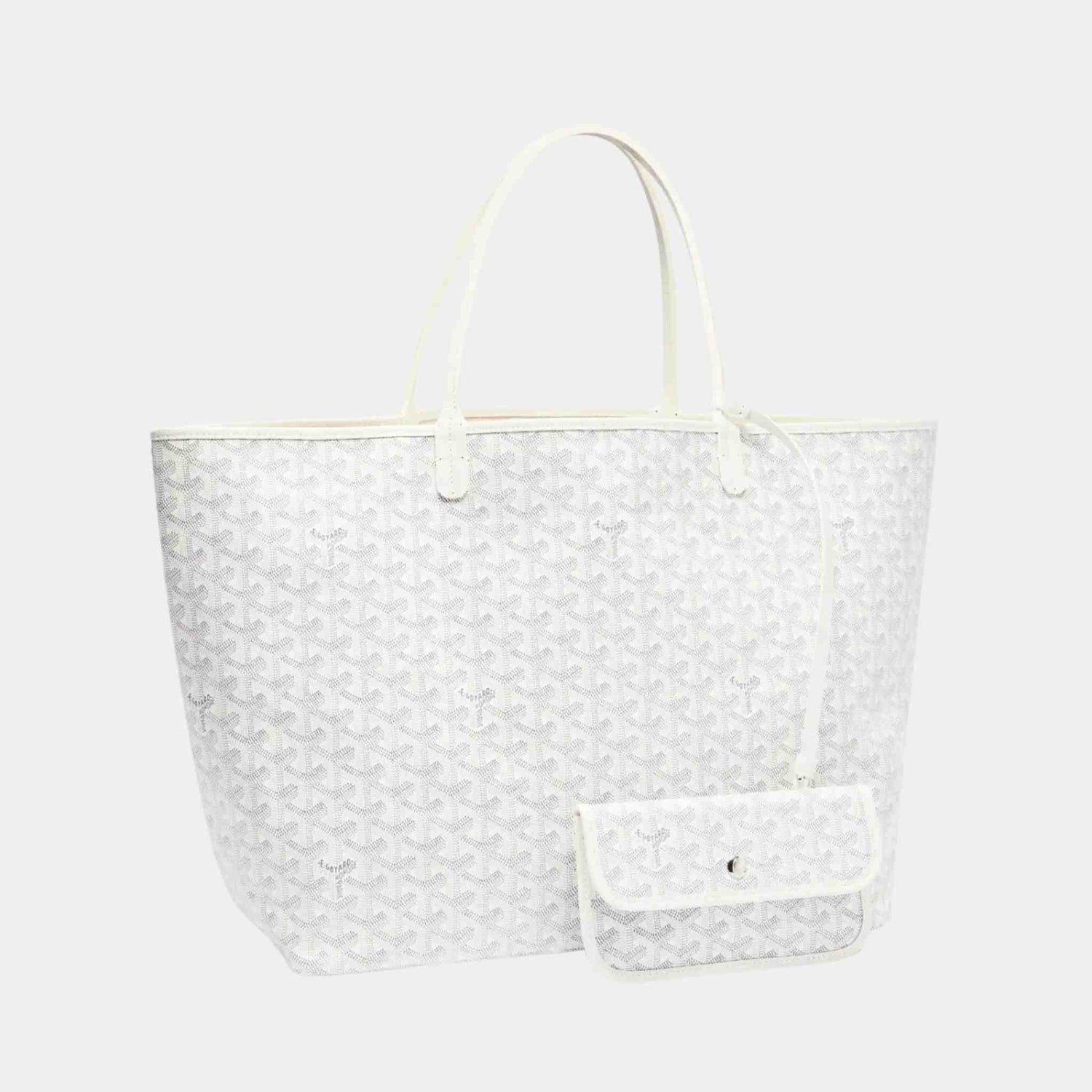 Goyard Saint Louis GM Bag, White, Front