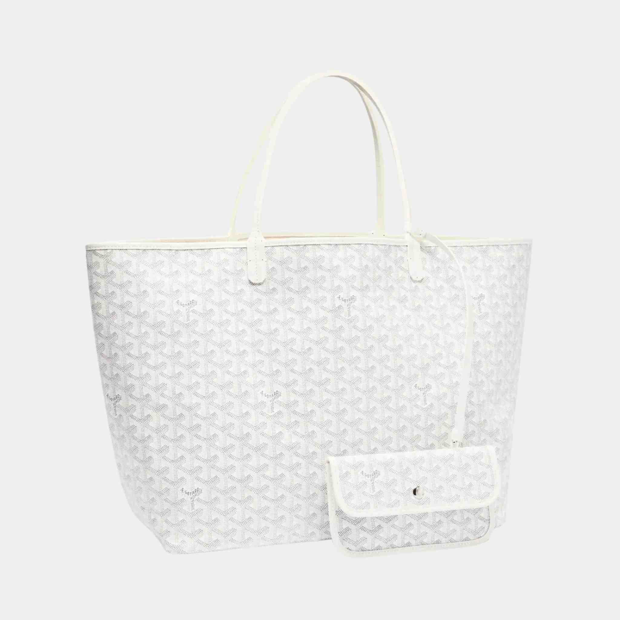 Goyard Saint Louis GM Bag, White, Front