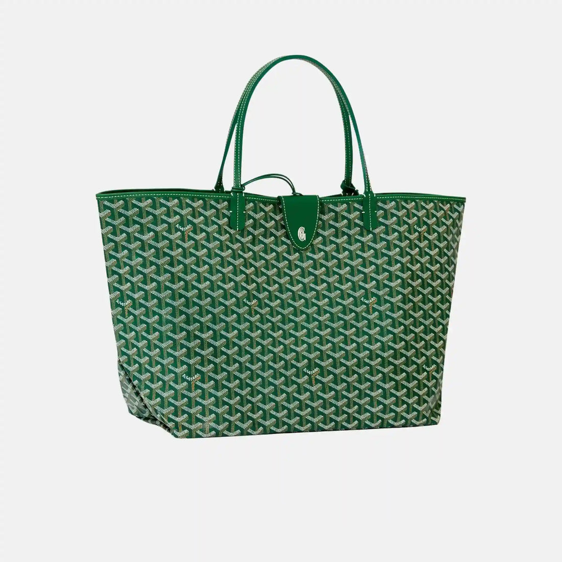 Goyard Saint Louis GM Bag, Green, Front, WIth Croc