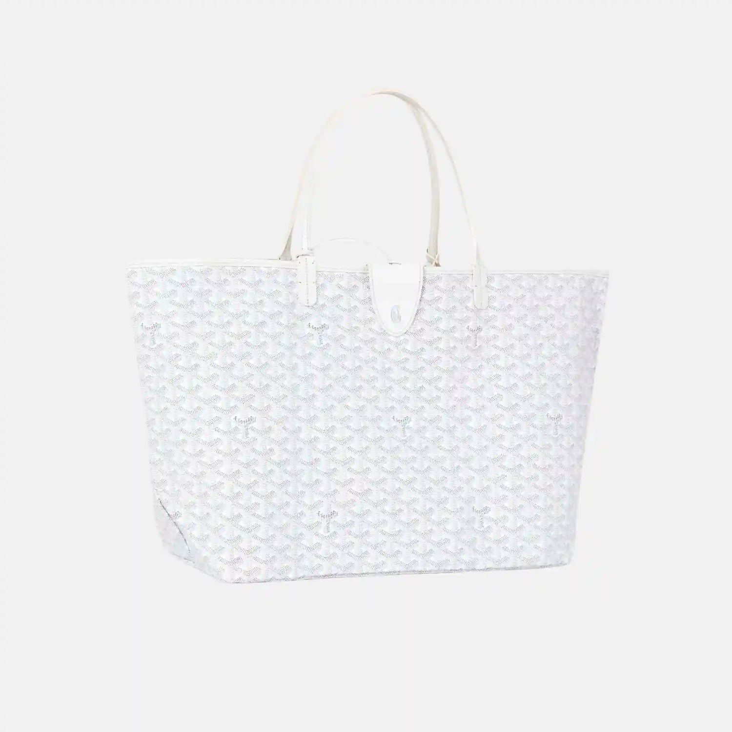 Goyard Saint Louis GM Bag, White, Front, WIth Croc