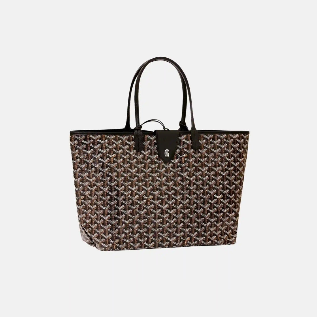 Goyard Saint Louis PM Bag, Black, Front, WithCroc