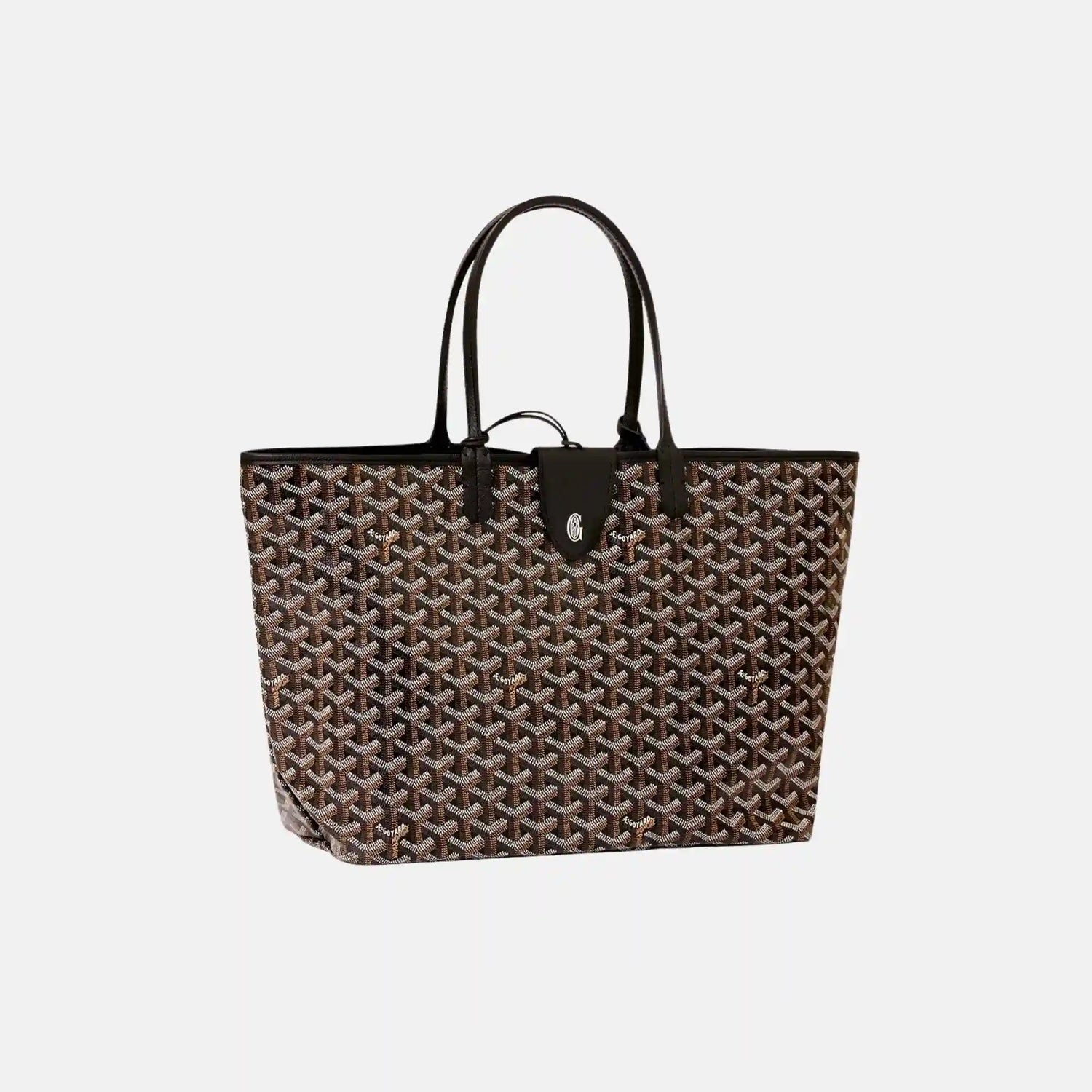 Goyard Saint Louis PM Bag, Black, Front, WithCroc