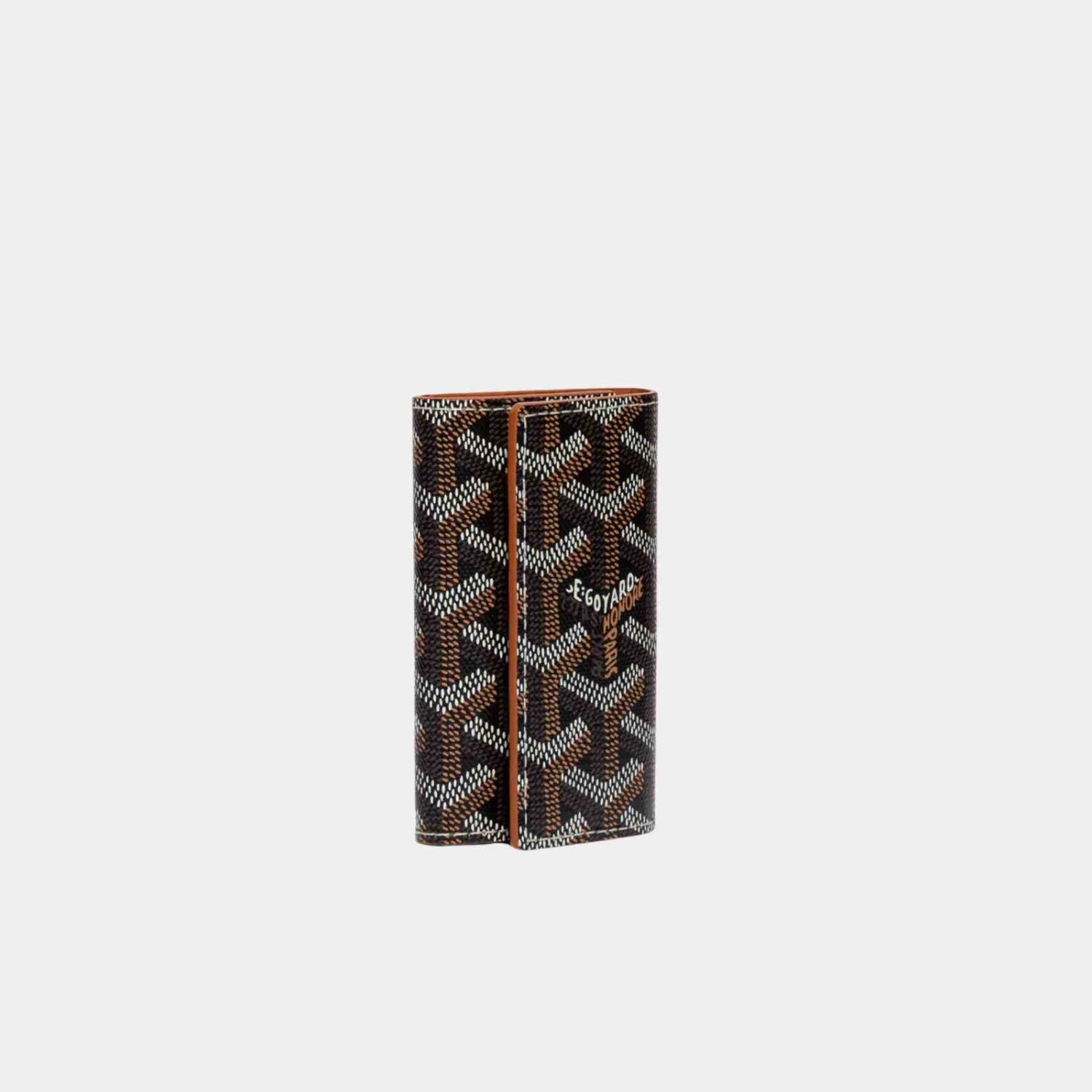 Goyard Saint-Michel Key Ring, Black And Tan, Front