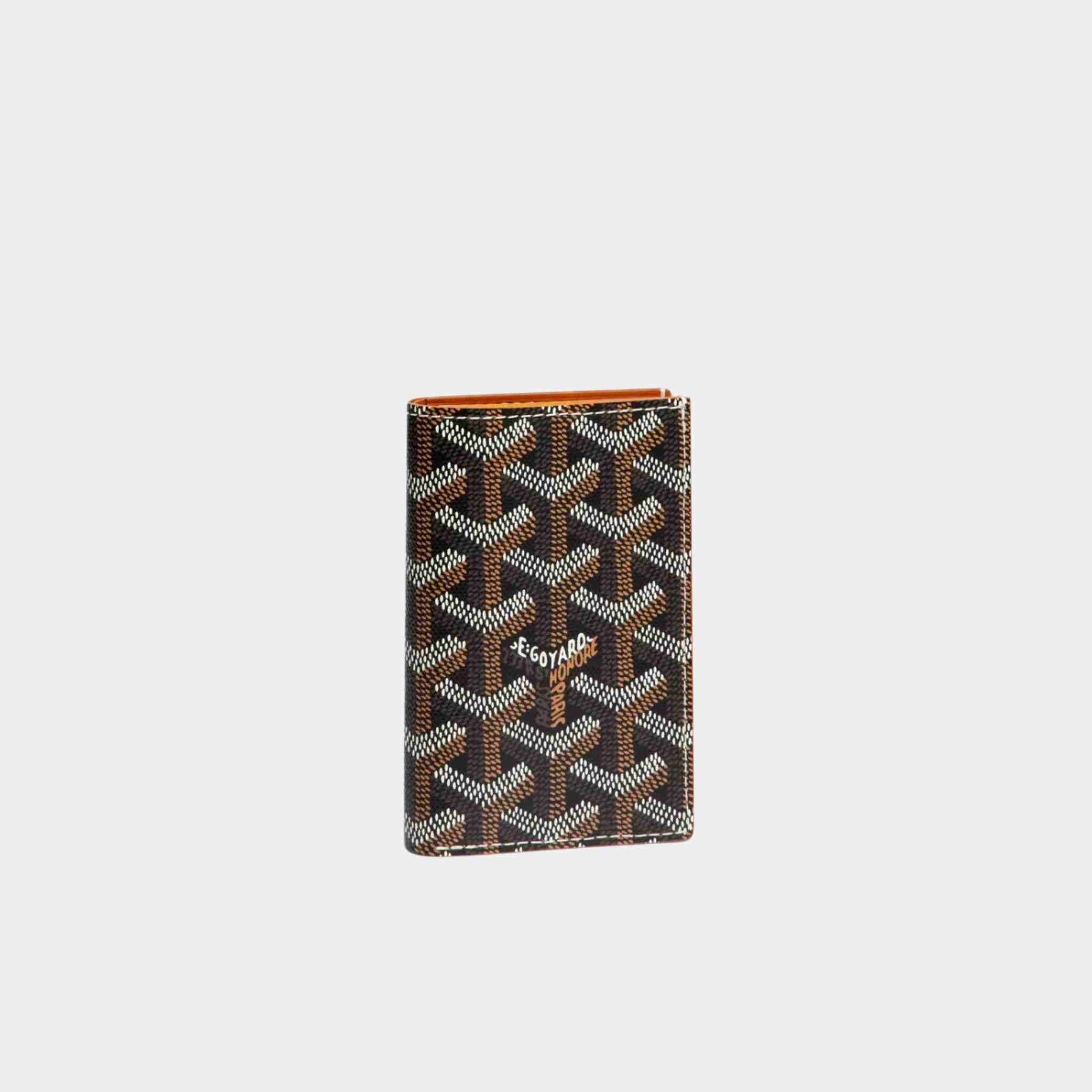 Goyard Saint-Pierre Card Wallet, Black And Tan, Front