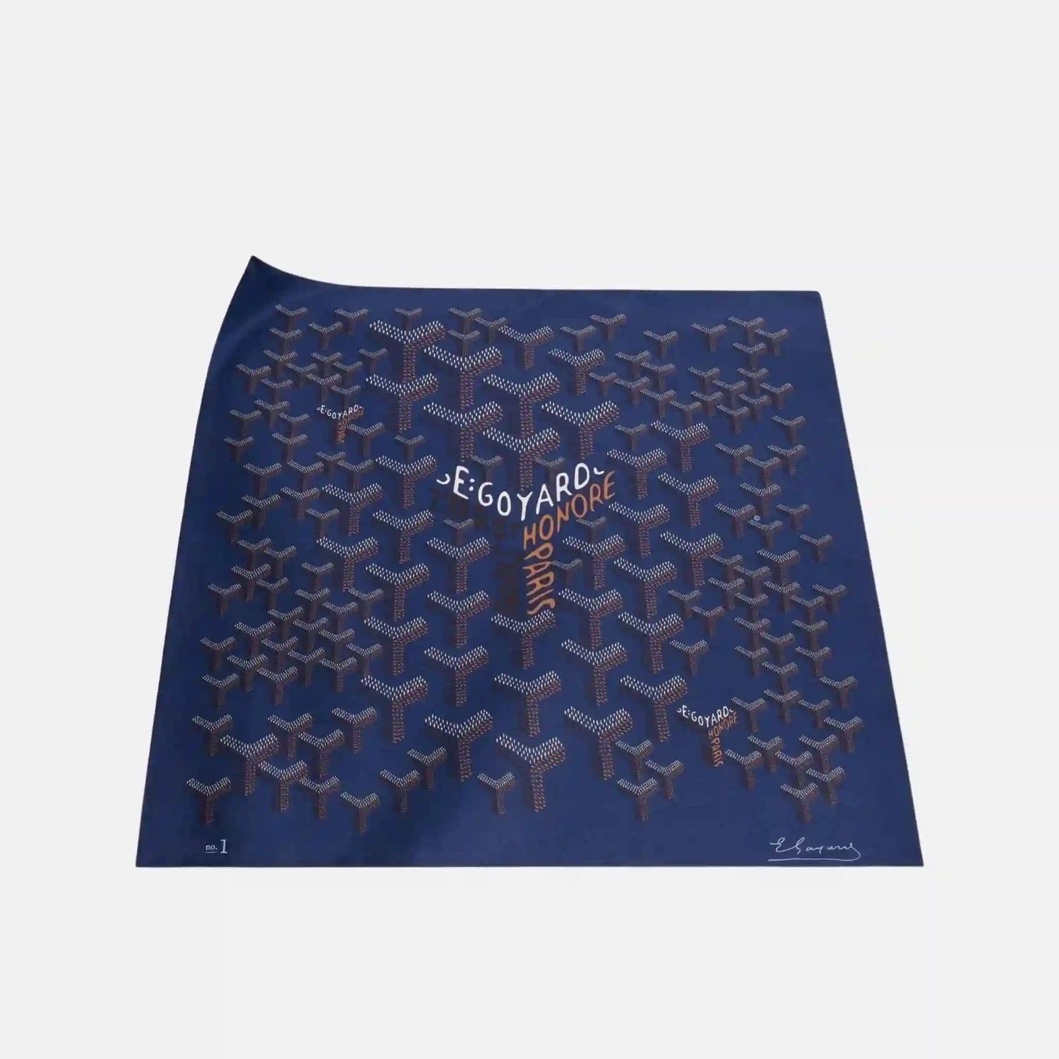 Goyard Scarf No 1, Navy Blue