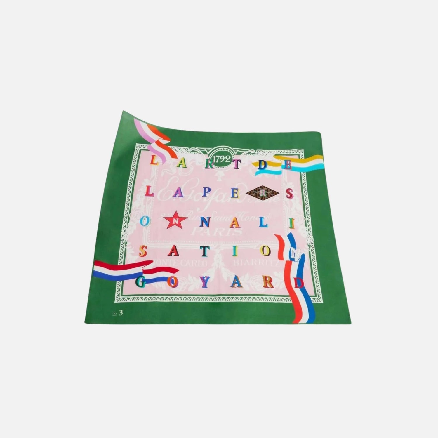 Goyard Scarf No 3, Green and Pink