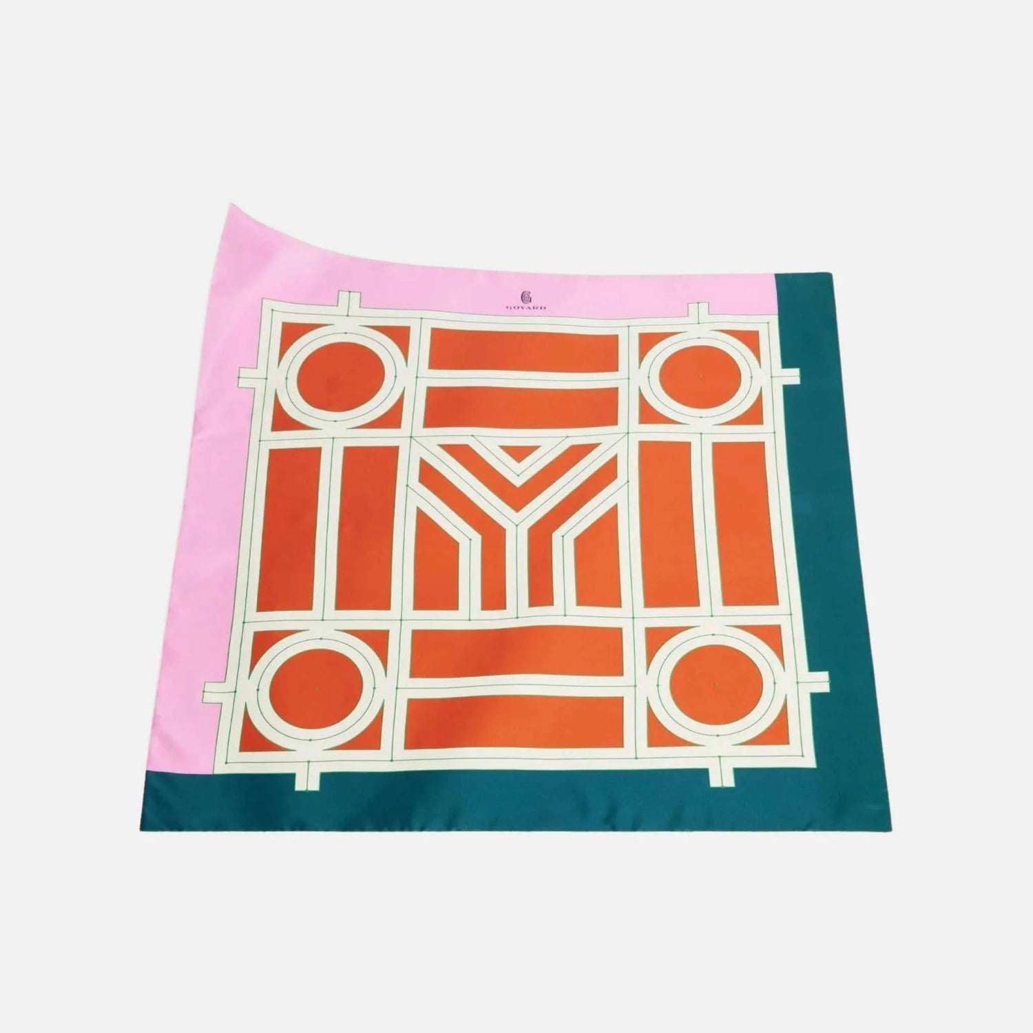 Goyard Scarf No 4, Pink and Red, Front