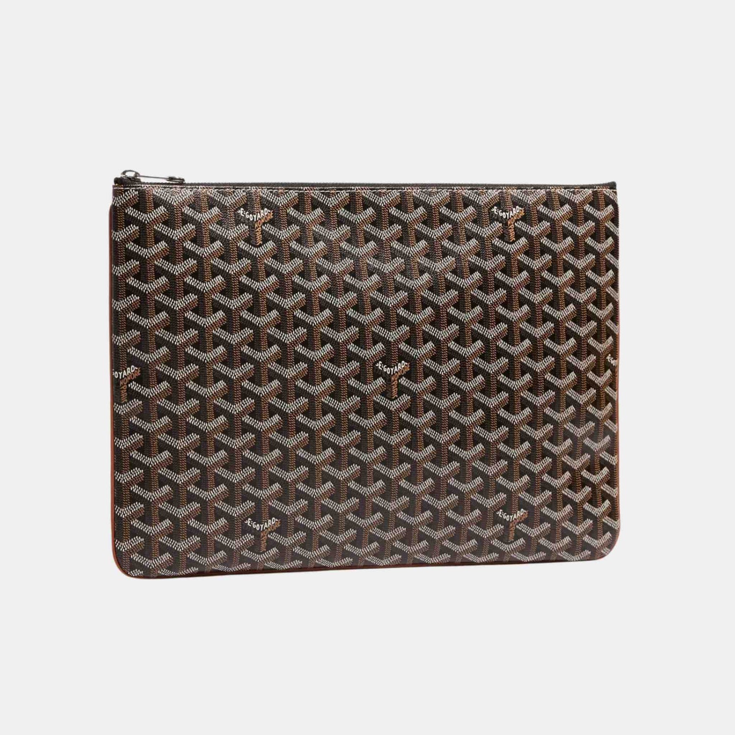 Goyard Senat MGM Pouch, Black And Tan, Front