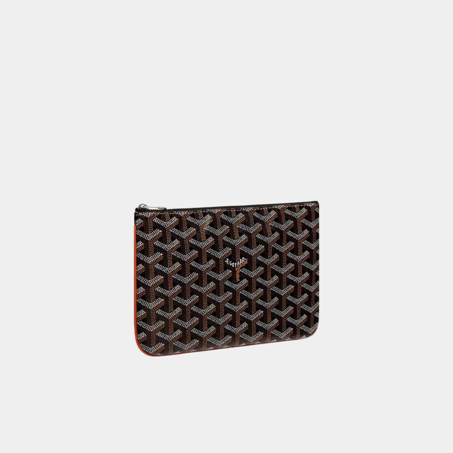 Goyard Senat PM Pouch, Black And Natural, Front