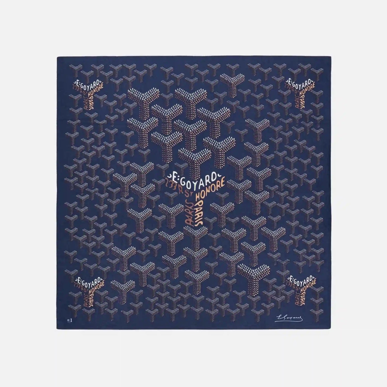 Goyard Shawl No 1, Navy Blue