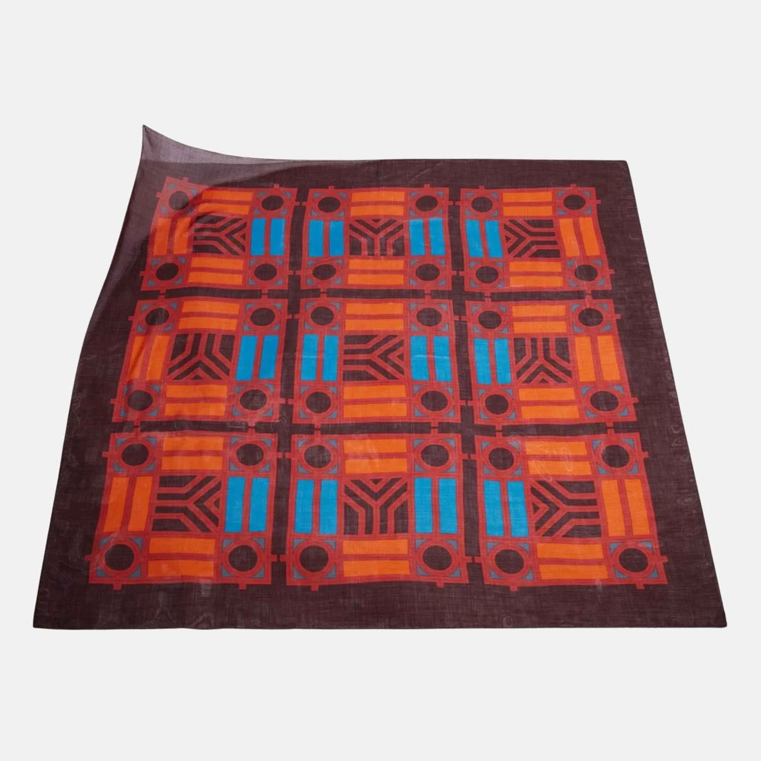 Goyard Shawl No 4, Burgundy and Orange