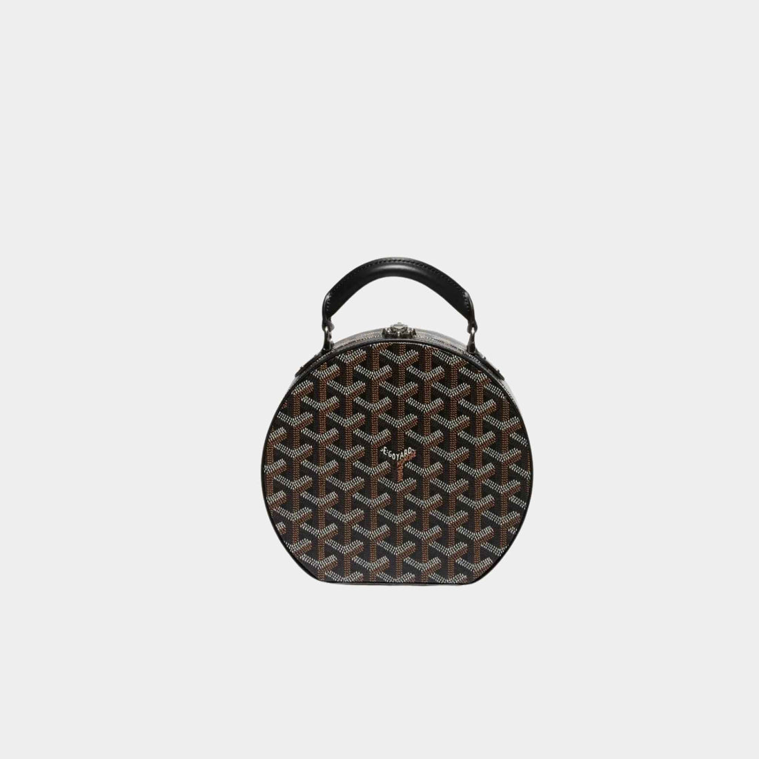 Goyard حقيبة صندوق القبعة Alto، سوداء، منظر أمامي