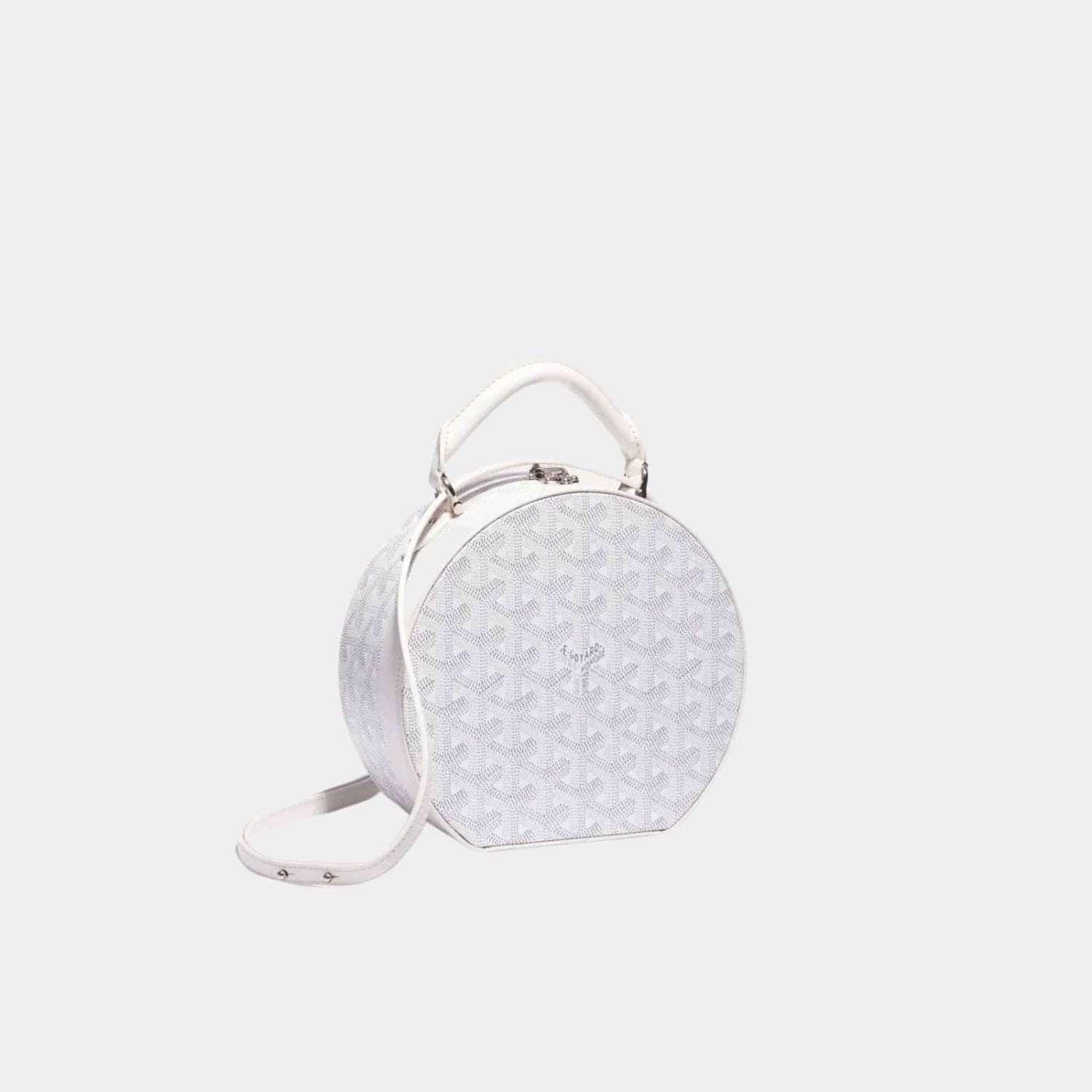 Goyard The Alto Hatbox Trunk Bag, White, Side View