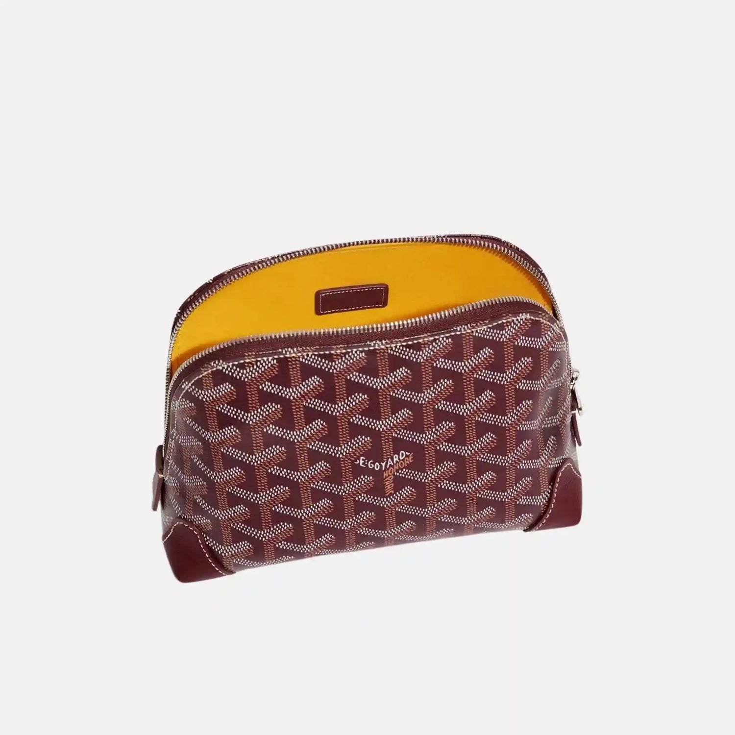 Goyard Vendome Cosmetic Pouch, Burgundy, Inside
