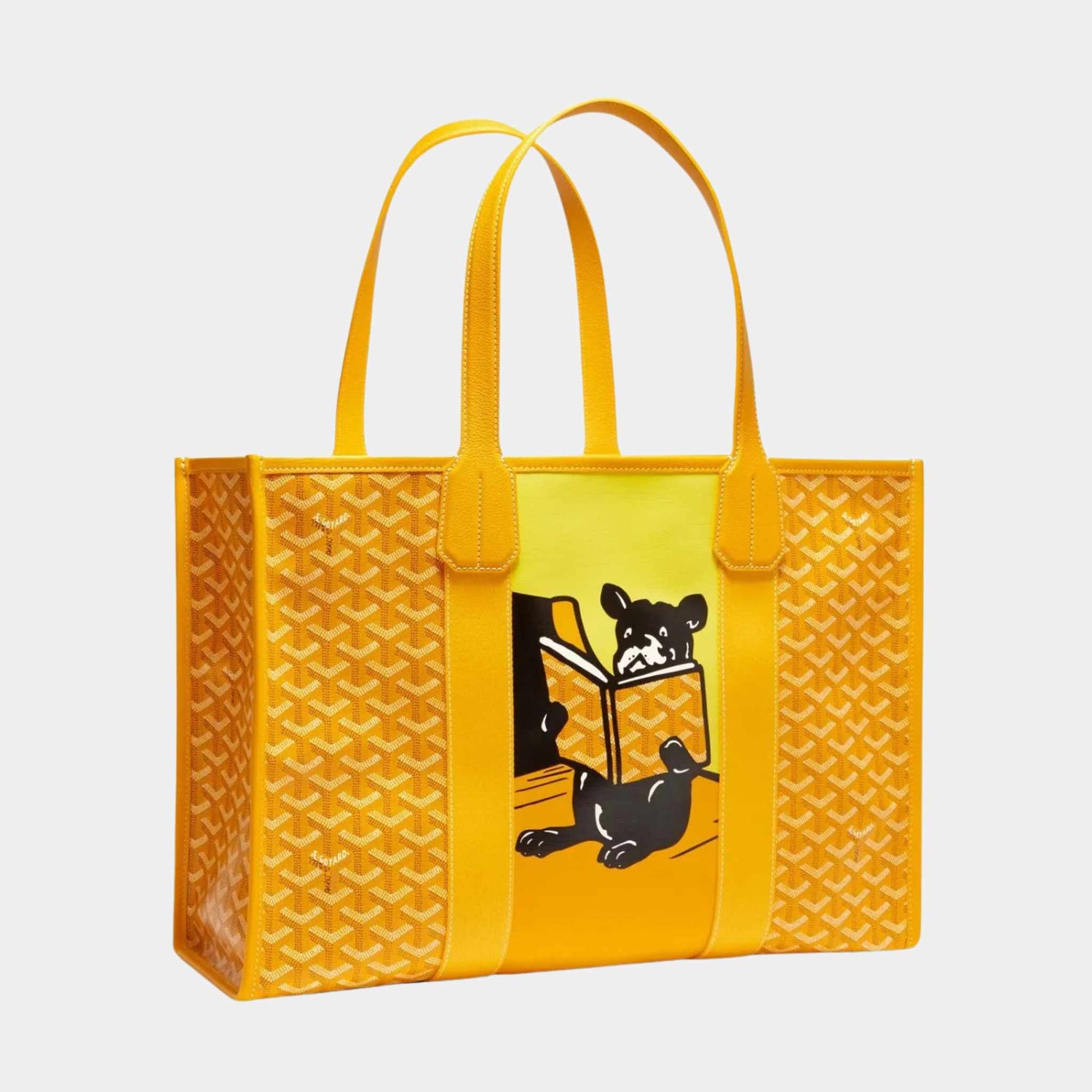 Goyard Villette Tote Bag MM, Yellow, Front, Side