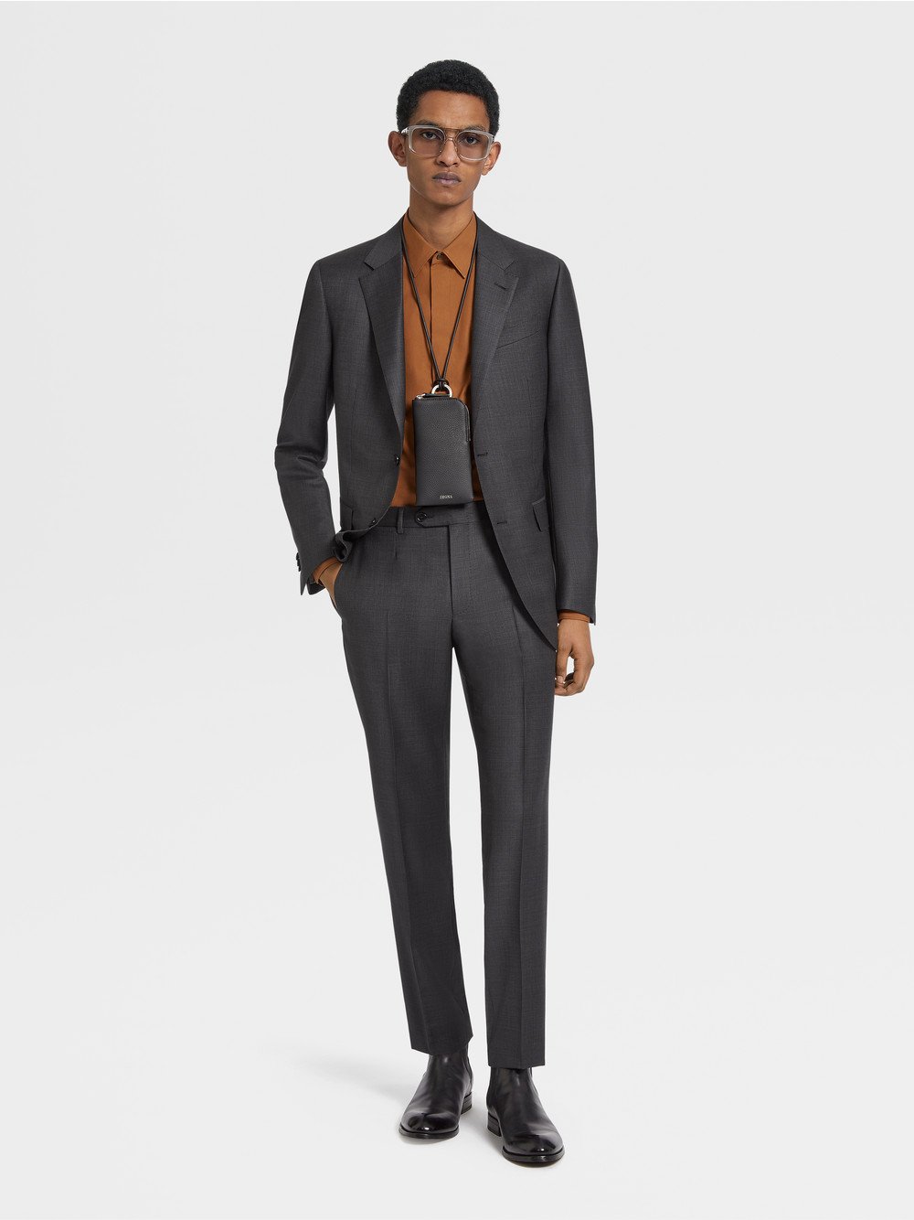 Black Trofeo Wool Suit