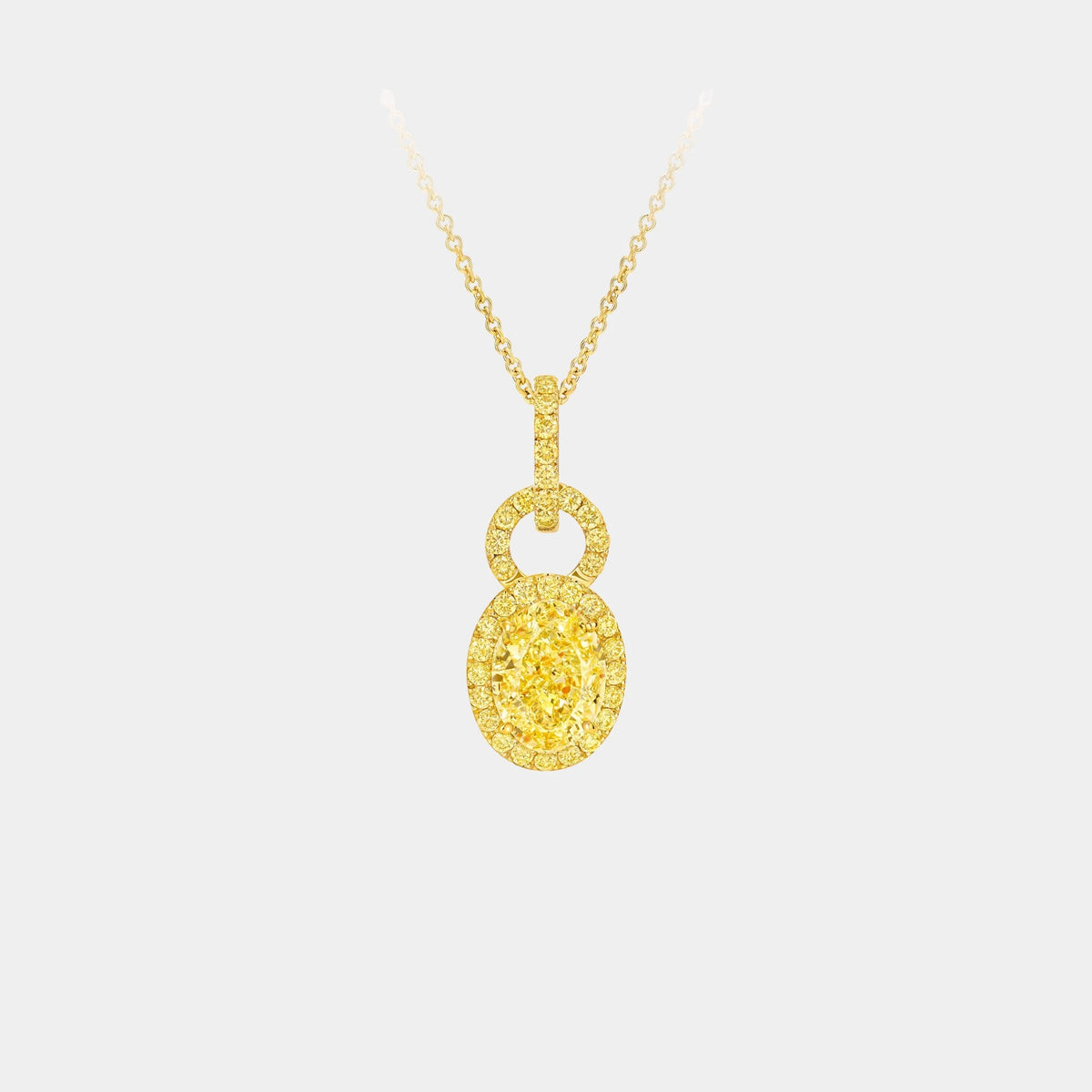 Icon 8 Oval Yellow Diamond Pendant