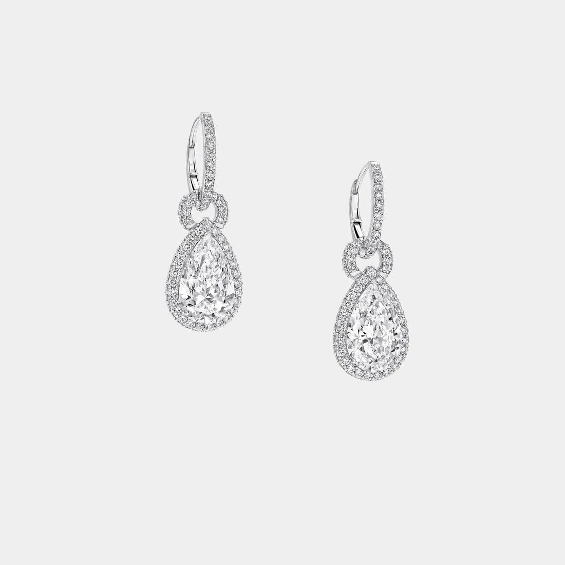 Graff Icon 8 Pear Shape Diamond Earrings, White Gold, Side
