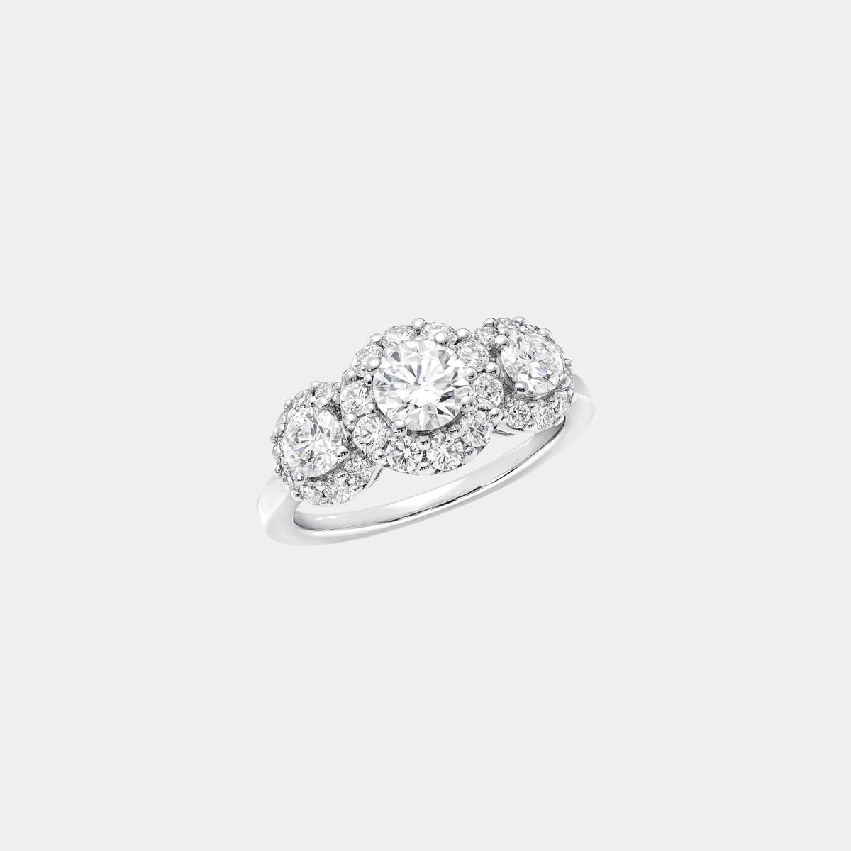 Icon Three Stone Round Diamond Engagement Ring