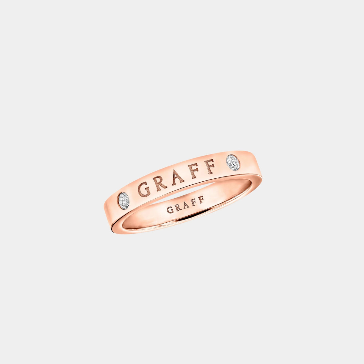 Graff Logo Diamond Band Rose Gold