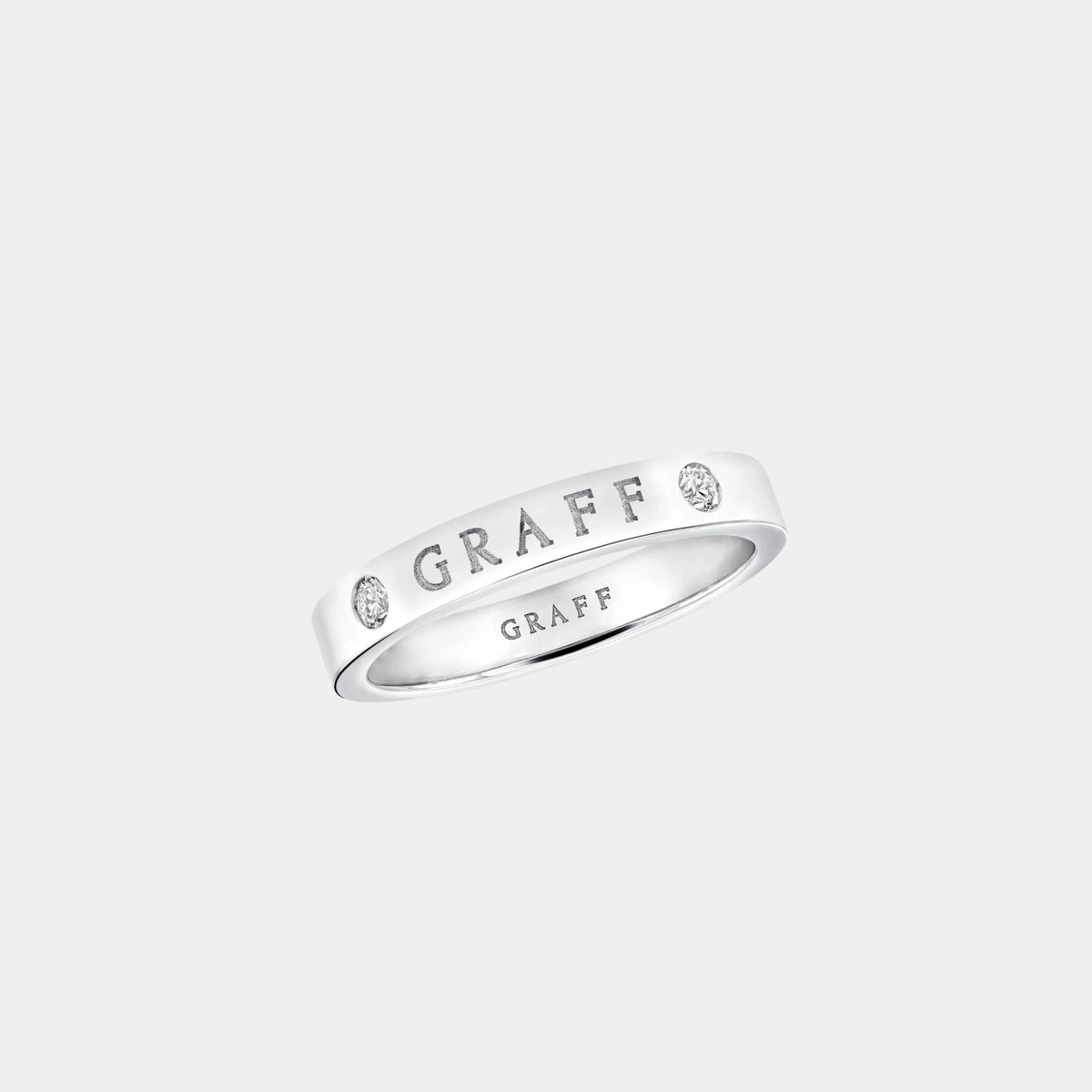 Graff Logo Diamond Band White Gold