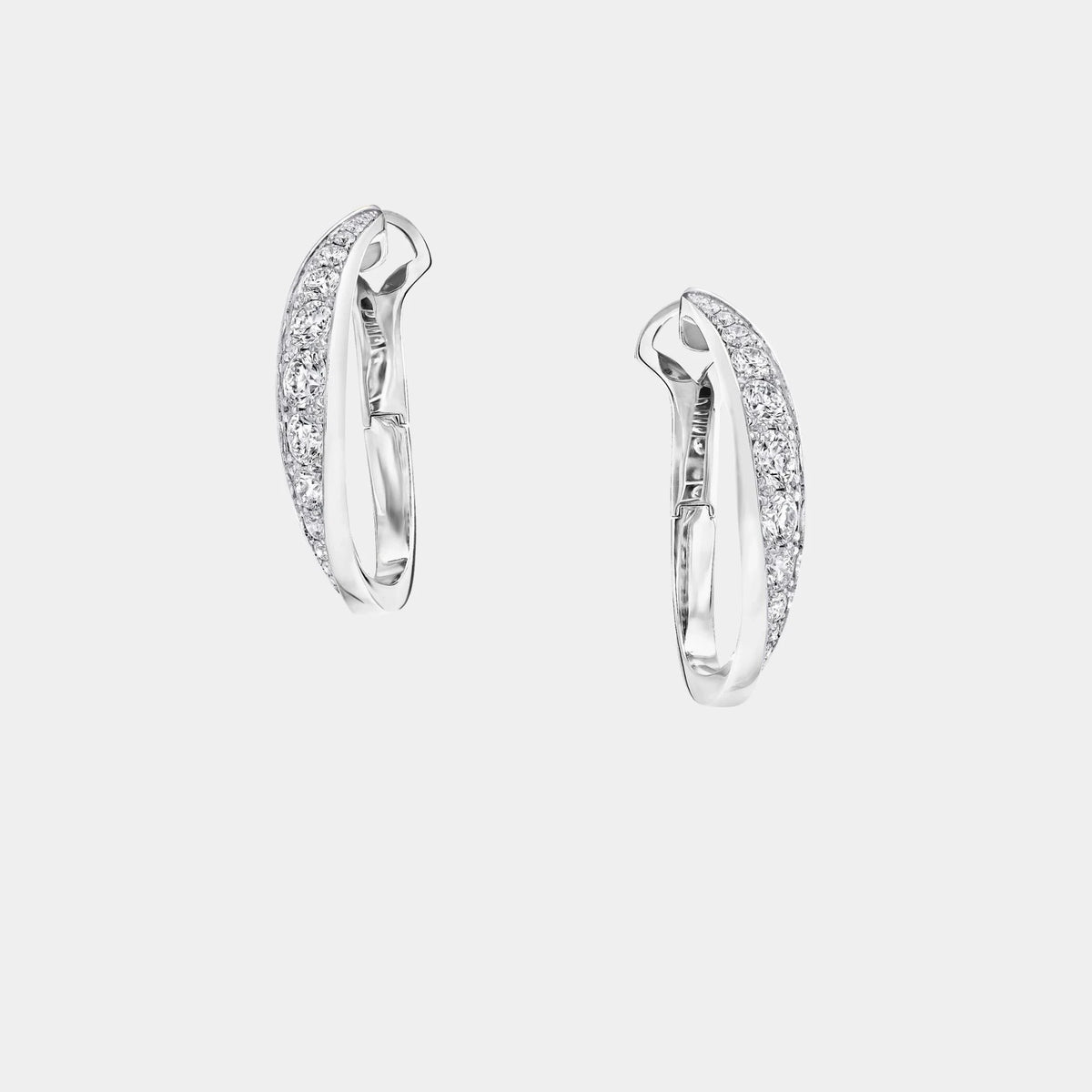 Spiral Diamond Earrings White Gold