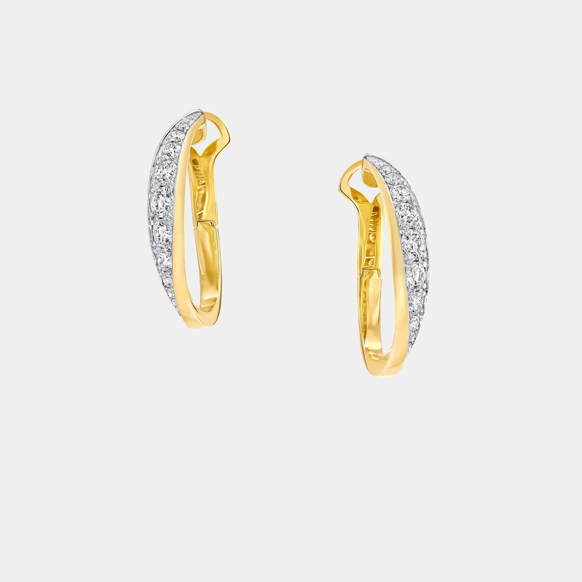 Spiral Diamond Earrings Yellow Gold