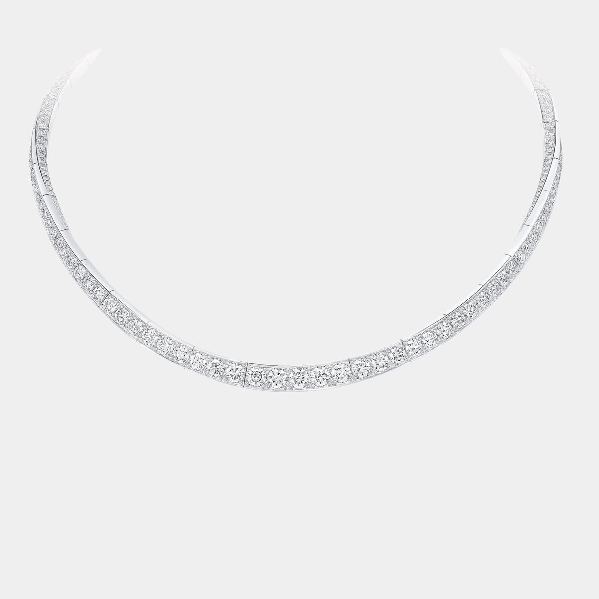 Spiral Diamond Necklace White Gold