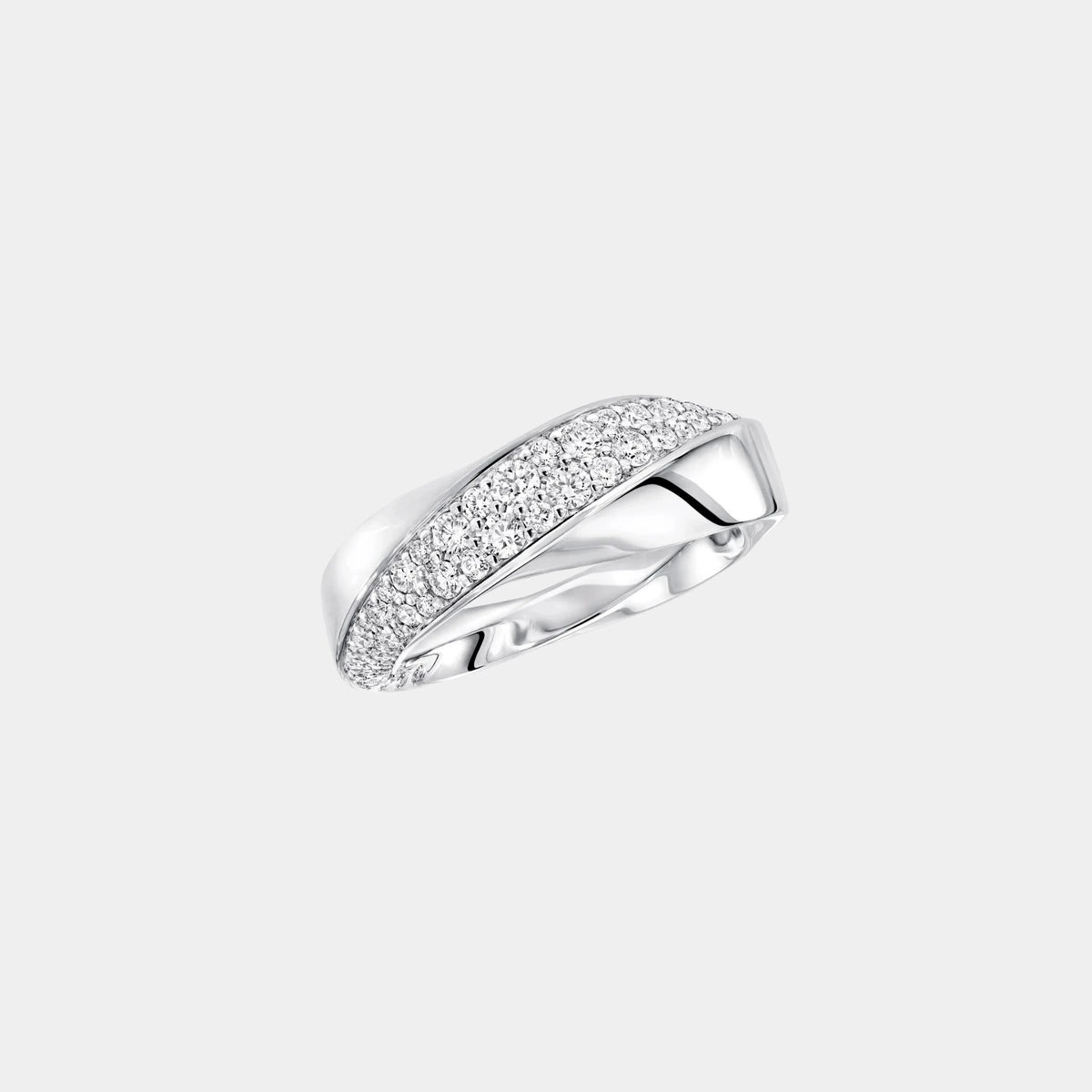 Spiral Diamond Ring White Gold