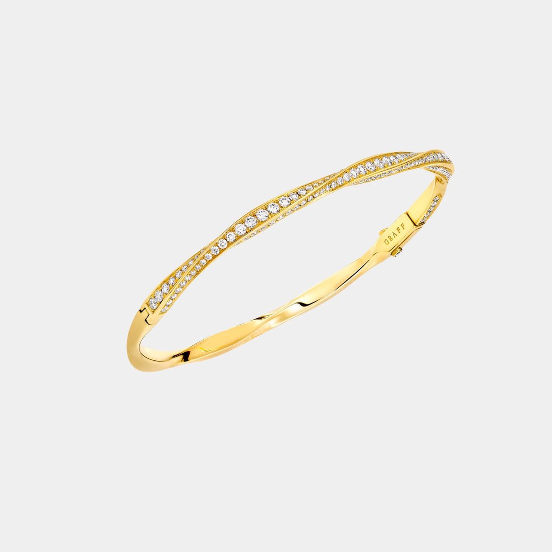 Graff Spiral Pavé Diamond Bangle Yellow Gold, Top
