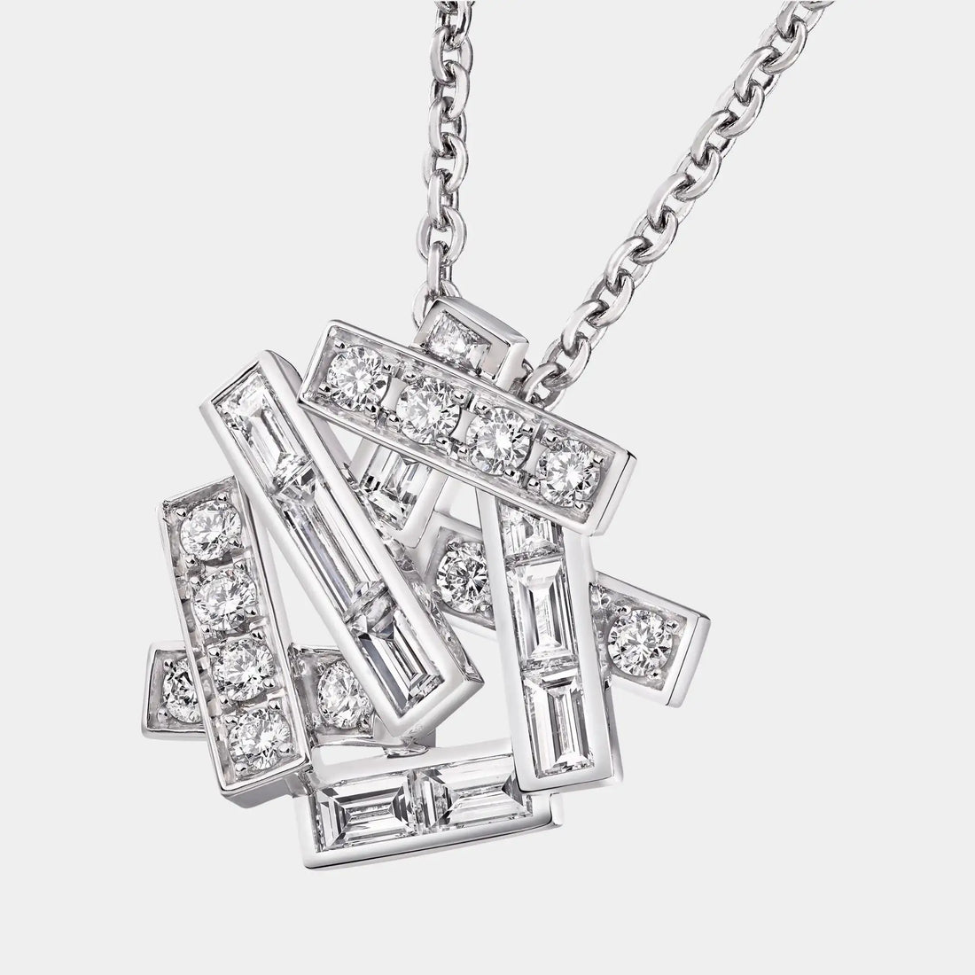 Graff Threads Diamond Pendant, White Gold, Close