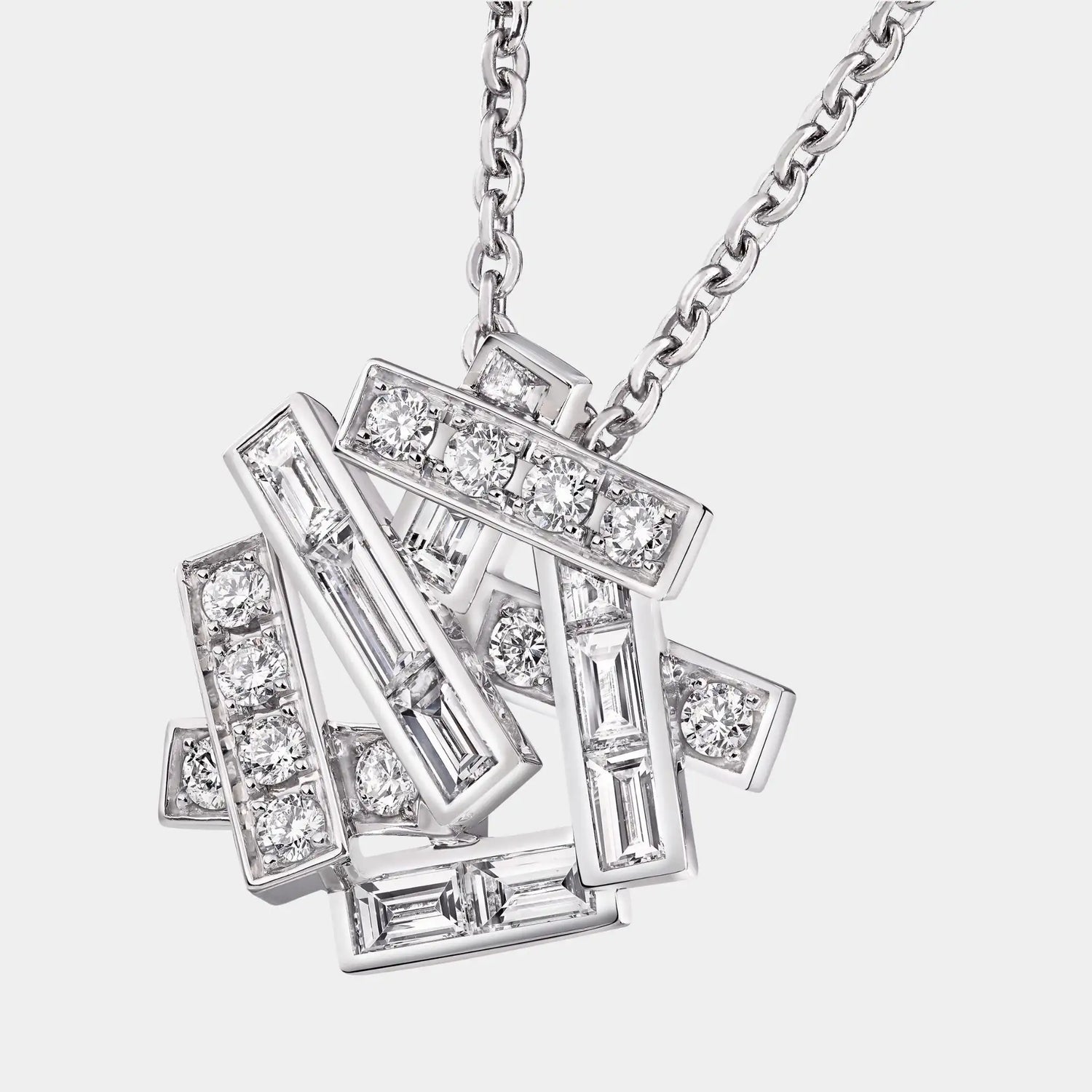 Graff Threads Diamond Pendant, White Gold, Close