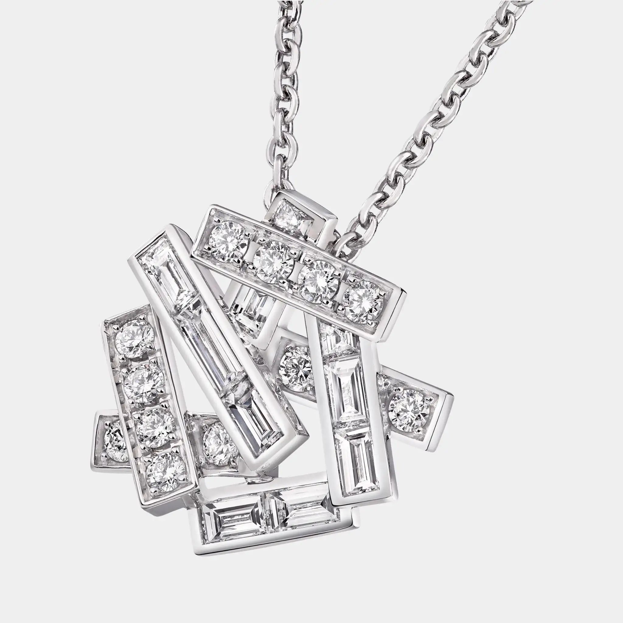 Graff Threads Diamond Pendant, White Gold, Close