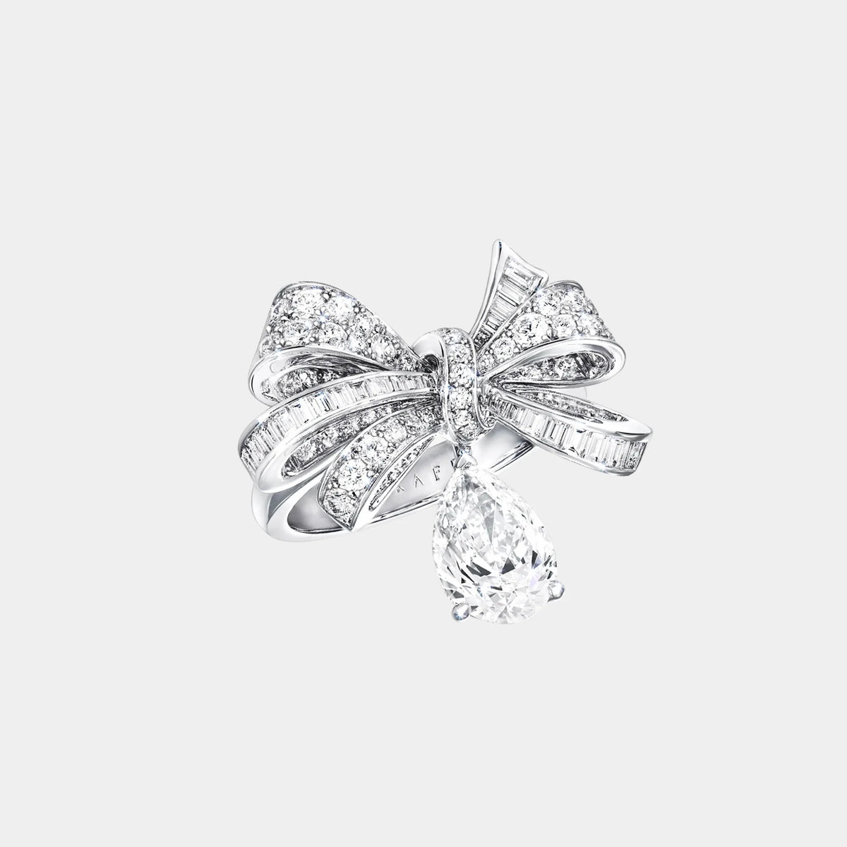 Tildas Bow Classic Diamond Drop Ring