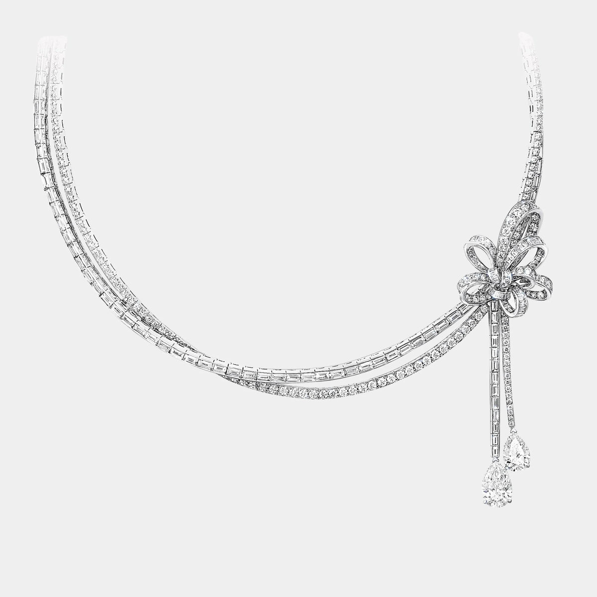 Tildas Bow Double Strand Diamond High Jewellery Necklace