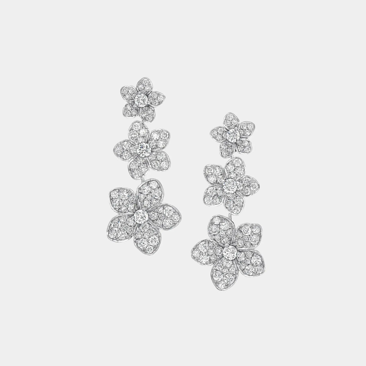 Wild Flower Diamond Drop Earrings