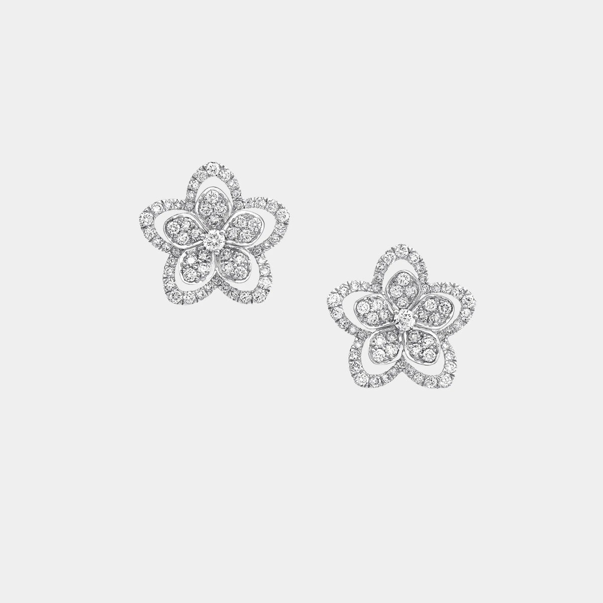 Wild Flower Diamond Stud Earrings
