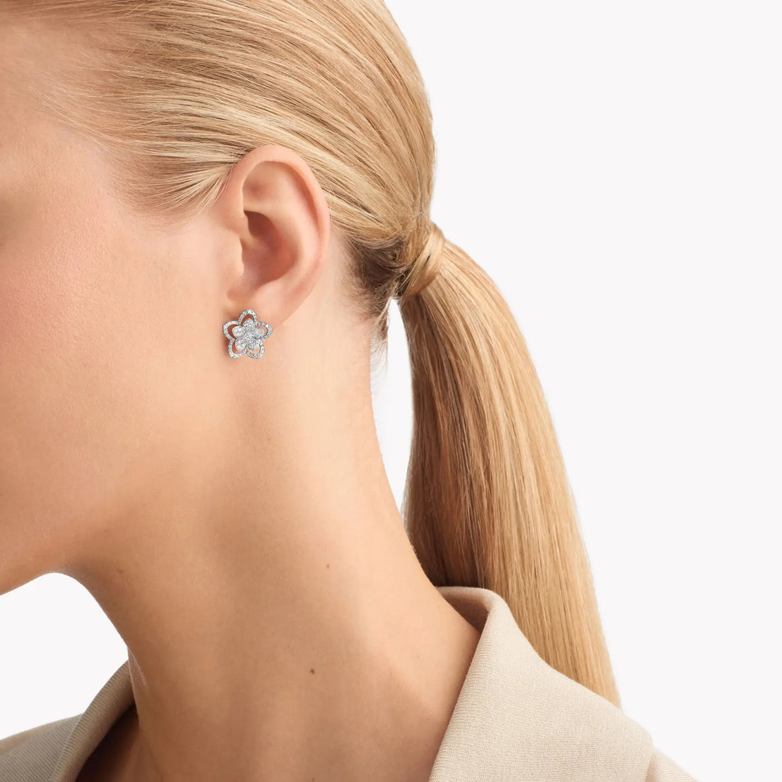 Graff Wild Flower Diamond Stud Earrings, Model