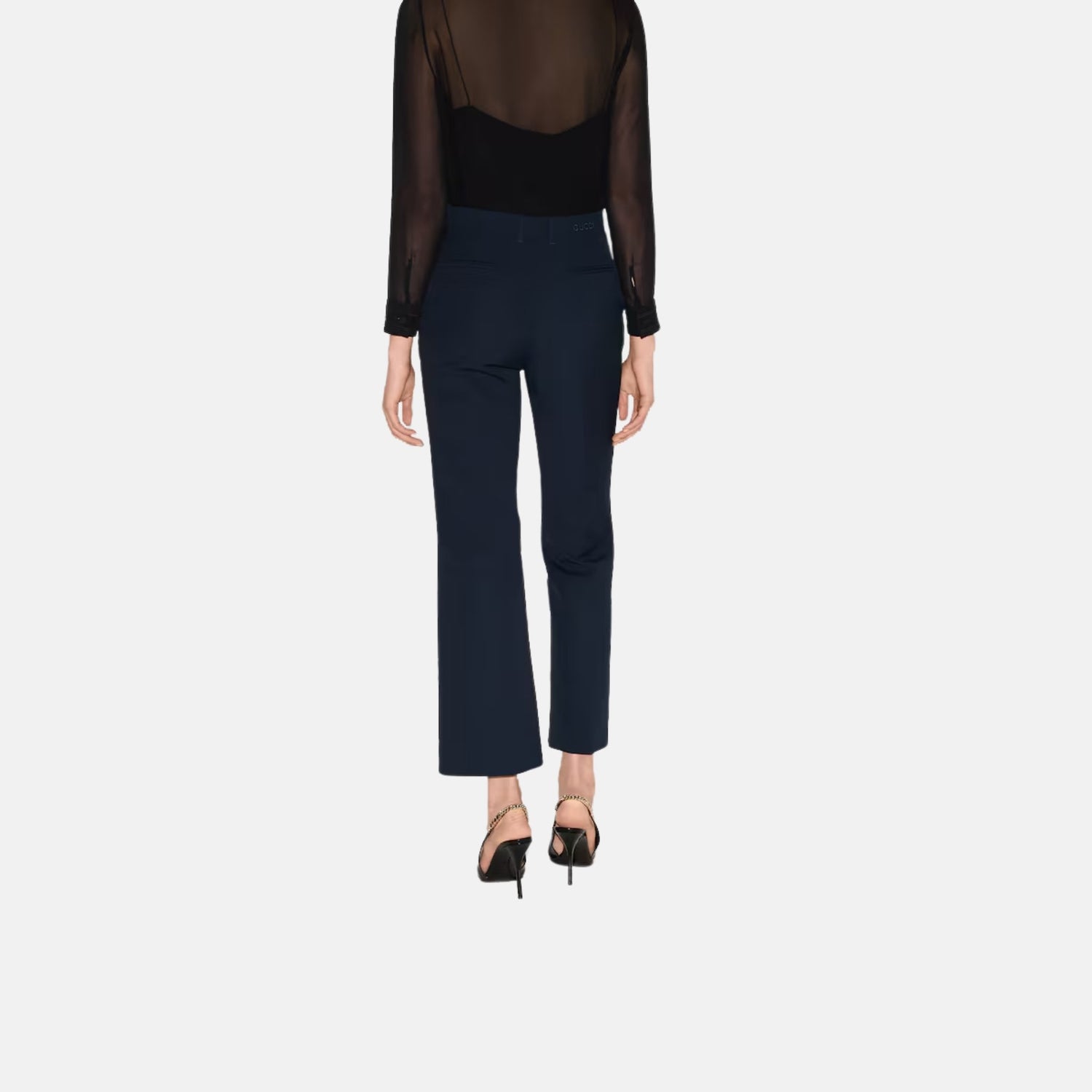Gucci Cotton Trousers With Embroidery, Back