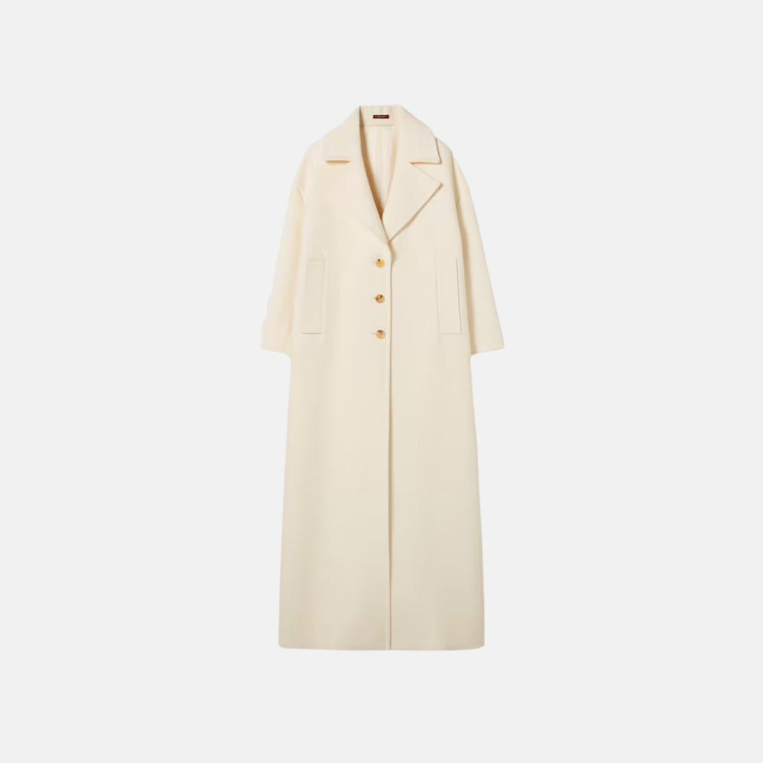 Gucci GG Silk Wool Crepe Single Breasted Coat, Front