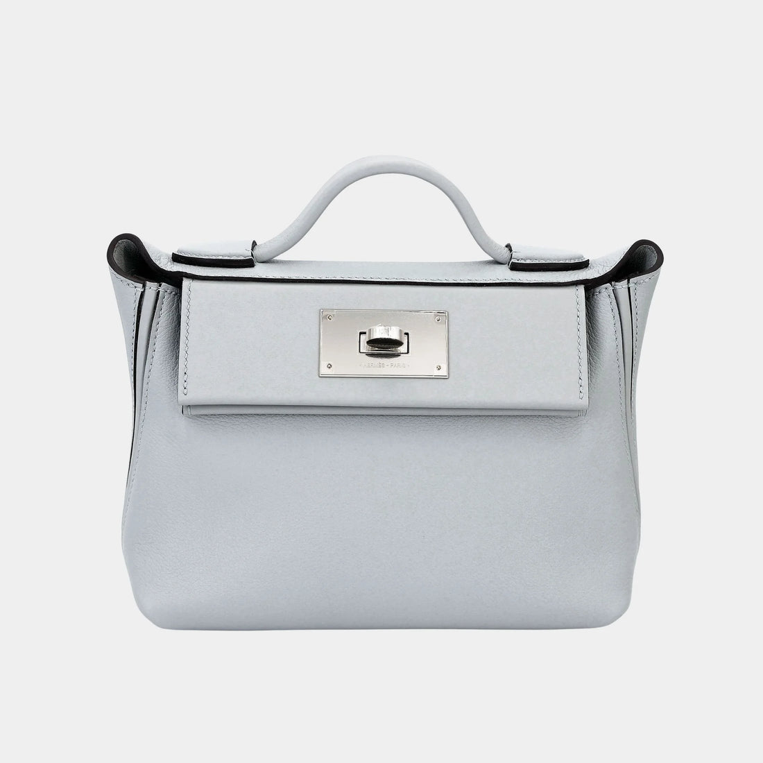 Hermes 24/24 - 21 Mini Evercolor Bleu Glacier PHW, Front