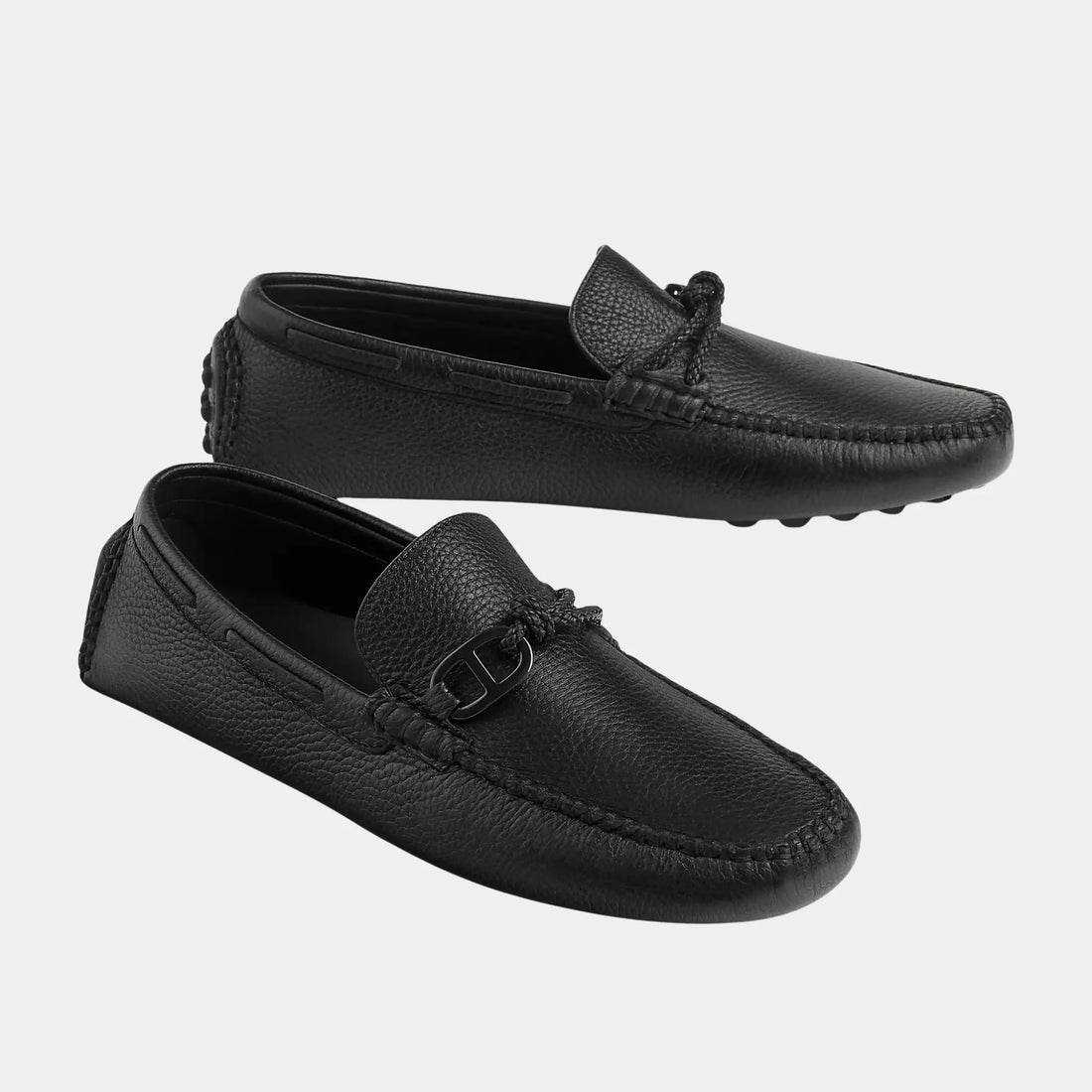 Hermes Alessandro Loafer in Deerskin, Noir, Front