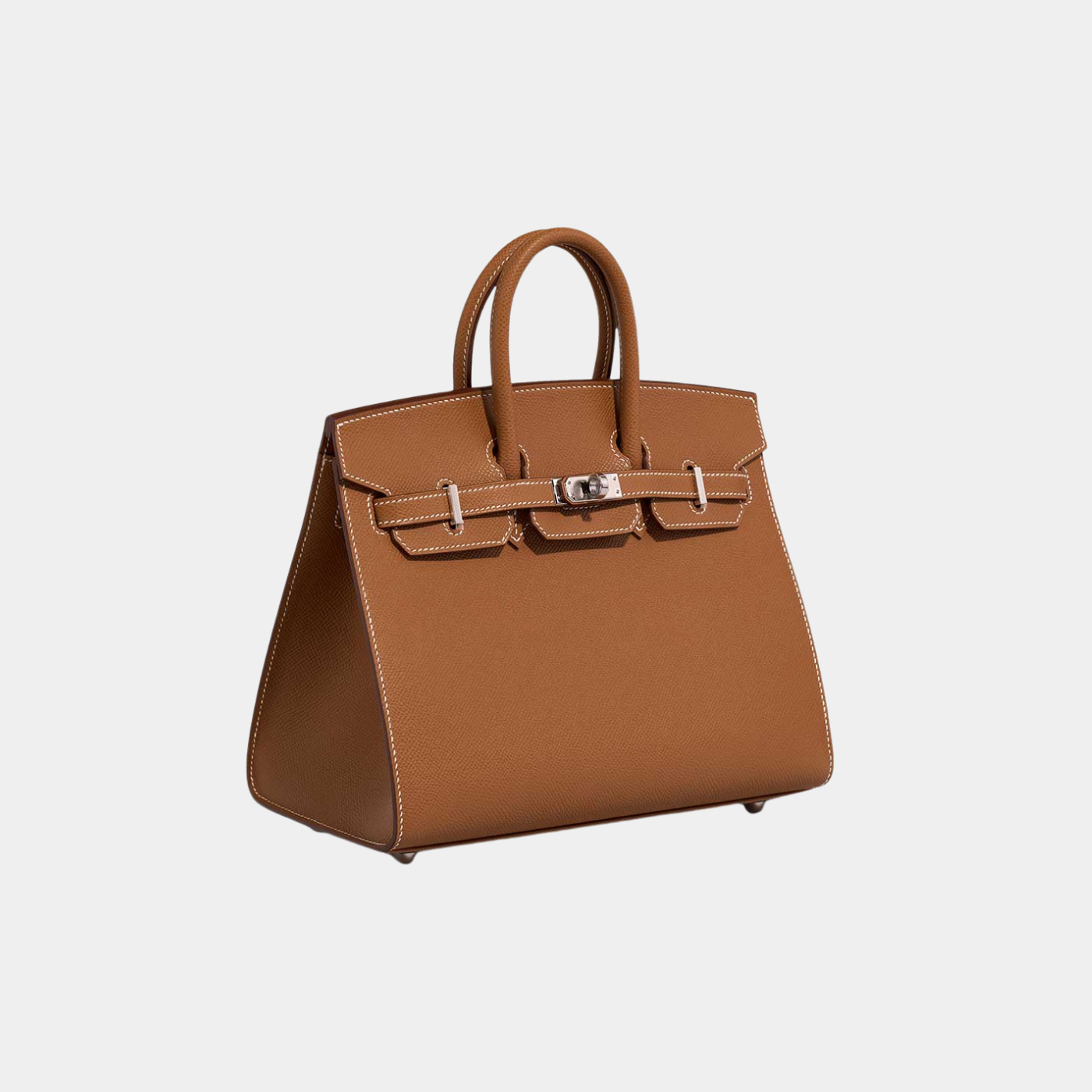 Hermes Birkin 25 Gold Epsom Palladium Hardware Side View