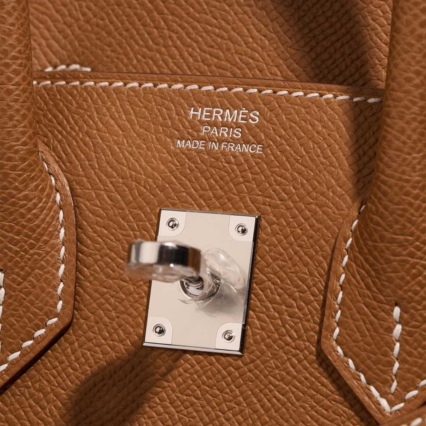 Hermes Birkin 25 Gold Epsom Palladium Hardware View 2